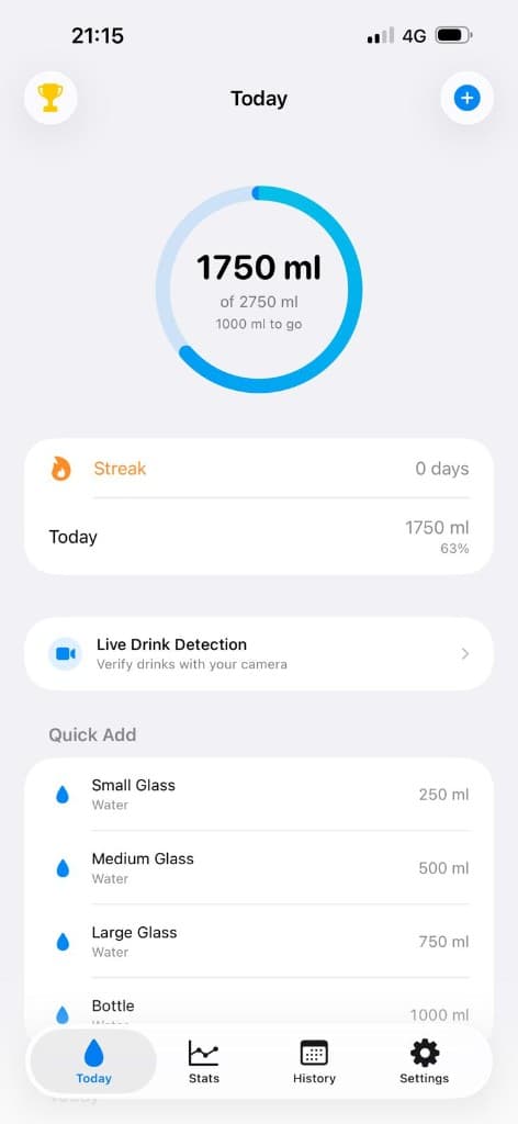 Raw Siply Live Drink UI frame
