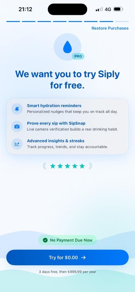 Raw Siply pro features UI frame
