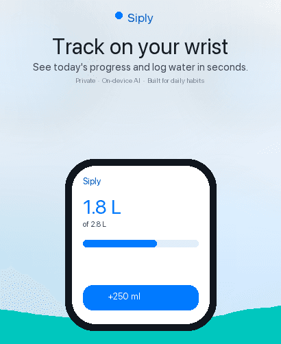 Siply Apple Watch screen 2